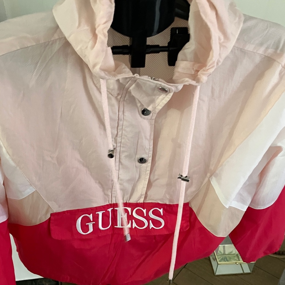 Guess Pink and Cream Hooded Windbreaker - Picture 5 of 7